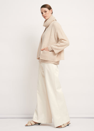 Cashmerism - Cashmere Blend Cropped Icon Coat. TAN.