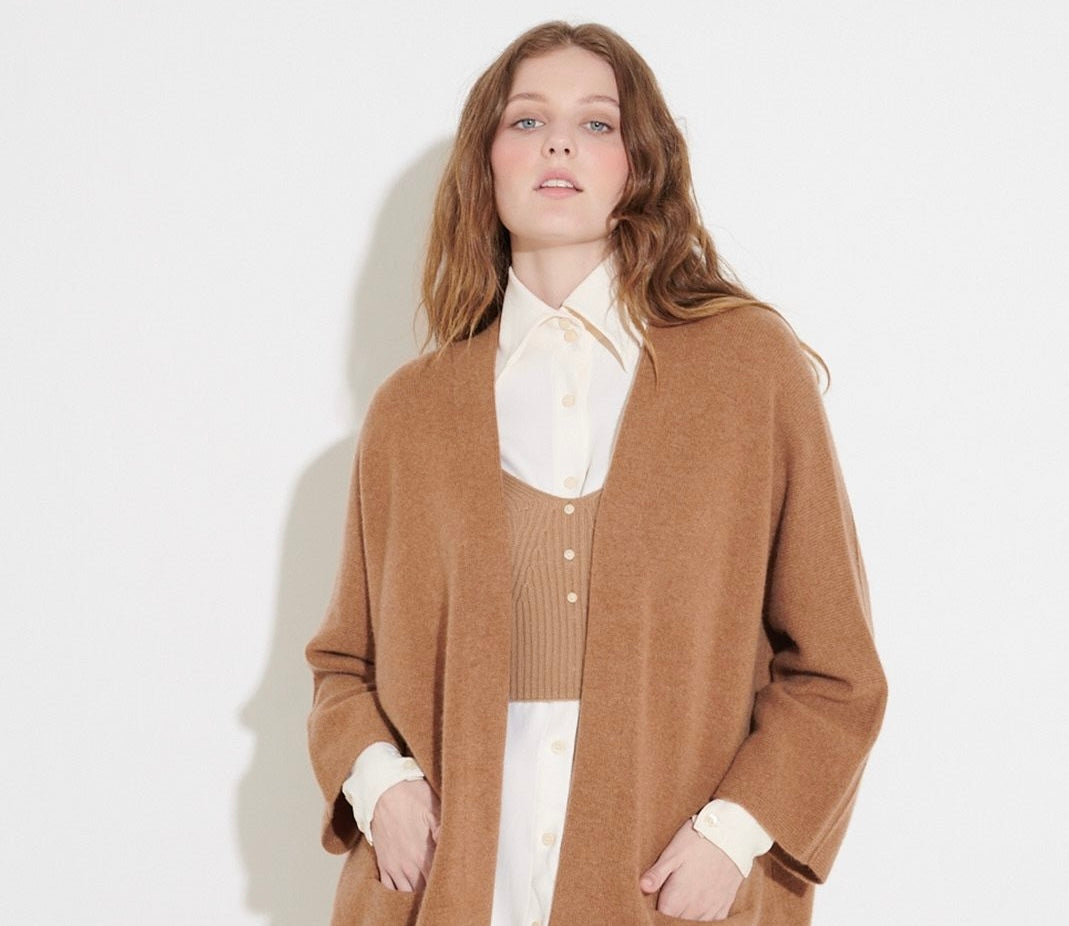 Cashmerism - Cashmere Blend Cropped Icon Coat. TAN.