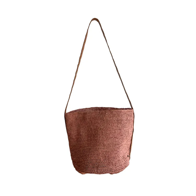 Made in Mada - Alice M leather stitch bag. Light pink.