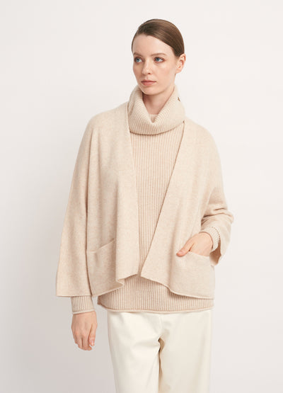 Cashmerism - Cashmere Blend Cropped Icon Coat. TAN.