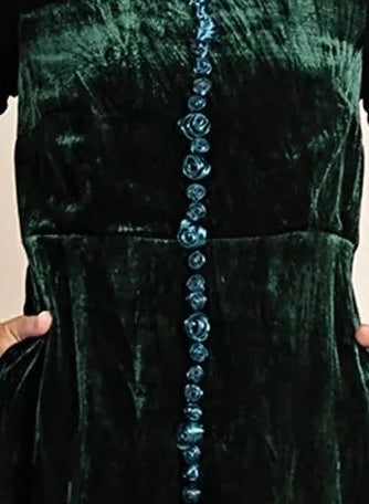 Megan Salmon - Velvet roses Birdie jacket. Dark green