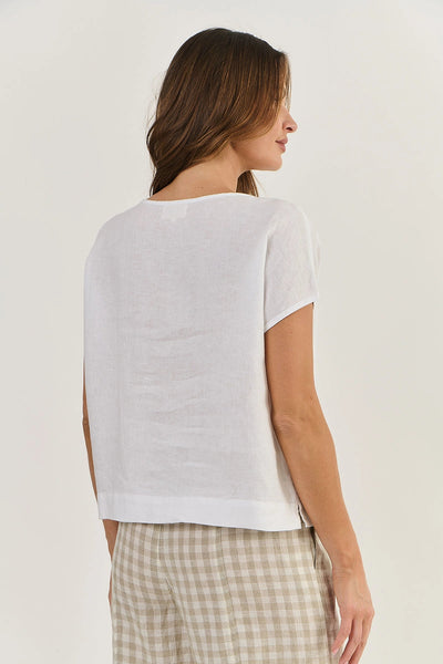 Naturals by O & J - Linen Top GA504. White.