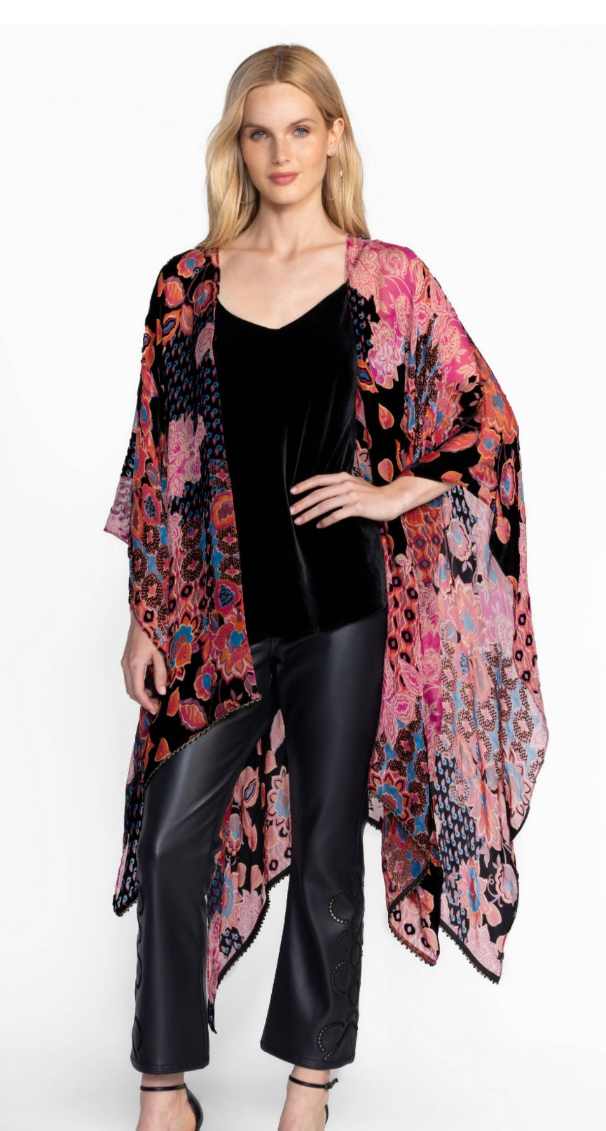 Johnny Was - burnout velvet shawl. Alvarado