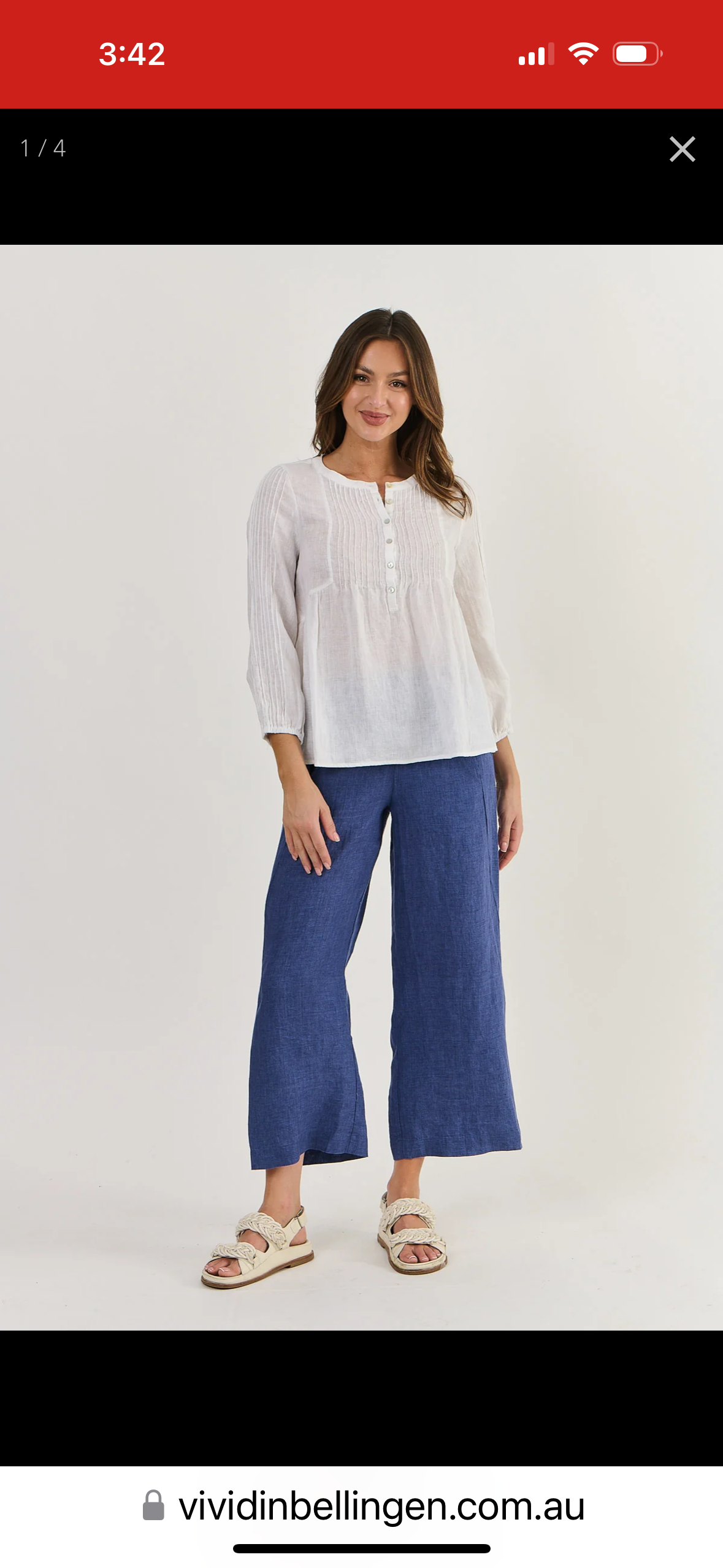 Naturals by O&J linen top GA531. White