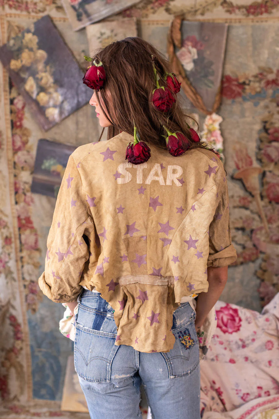 Magnolia Pearl - leather star Inna jacket. Moonlight.