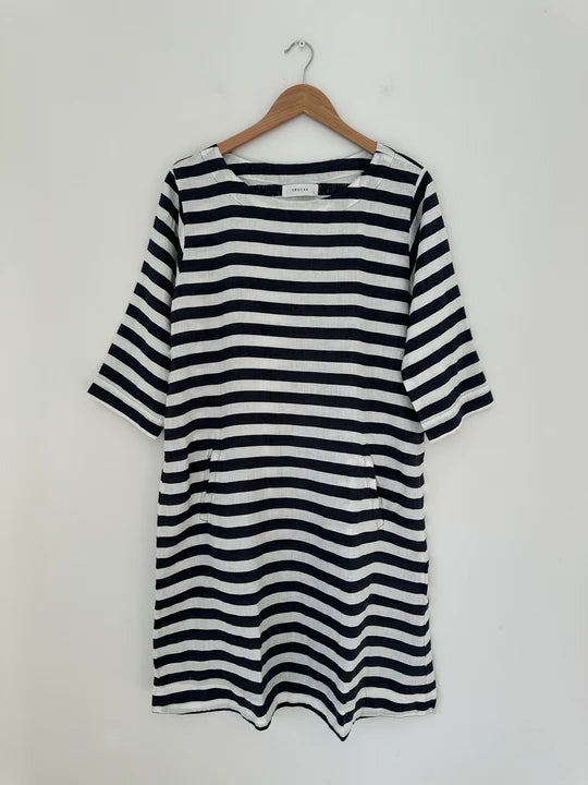 Frockk Zara Dress - Charcoal Stripe